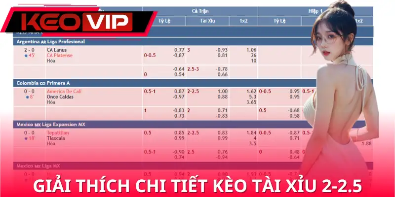 Giải thích rõ kèo tài xỉu 2 2.5